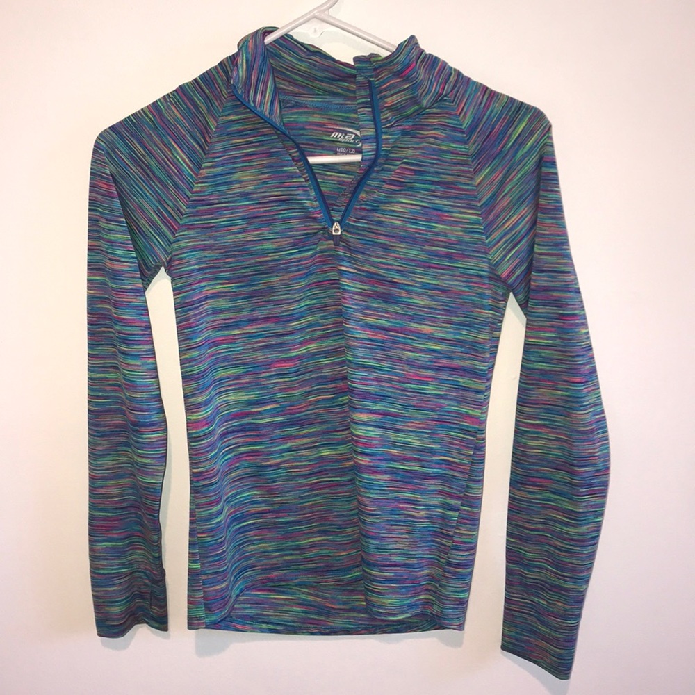 multi colored quarter zip
